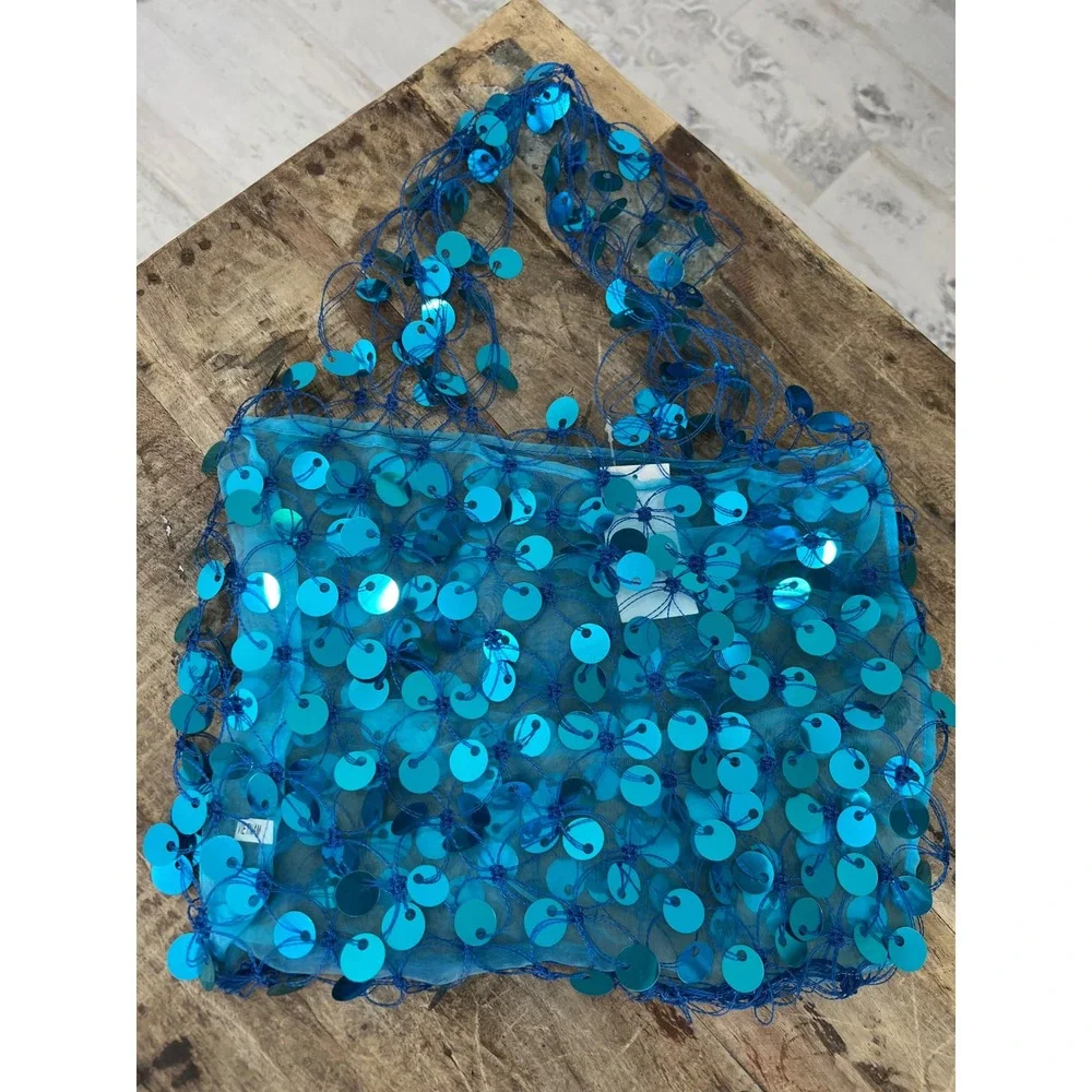 NWT Big Buddha Sequin Sheer Statement Bag